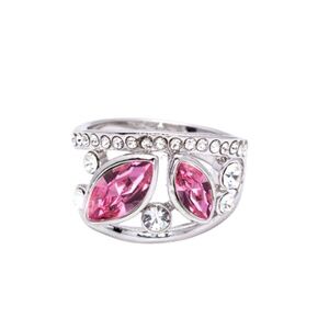 Swarovski Crystal Pink & Clear Ring – Size 7